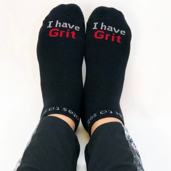 'I have Grit' black low-cut socks - Picture 2 of 6